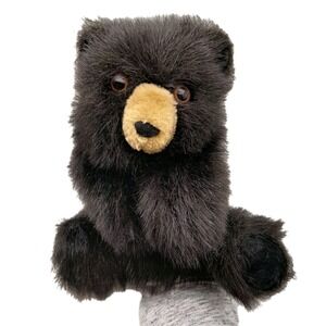 Folkmanis Puppets Baby Black Bear Plush Puppet 8" Stuffed Animal Toy